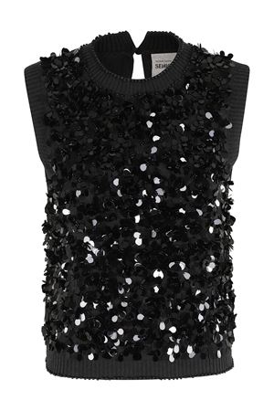 Black cashmere blend waistcoat SEMI COUTURE | Y5WD25Y690
